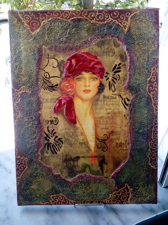 Items similar to Decoupage on canvas on Etsy