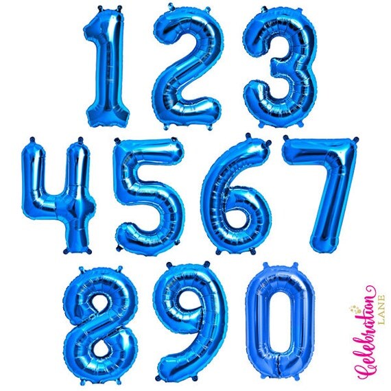Blue Number Balloons