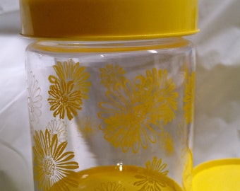Corning Yellow Sunflower Canister Container