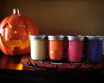 Fall candles 8 oz. Ball Mason Jar Candle made with 100% Soy wax. Chrislan Candles