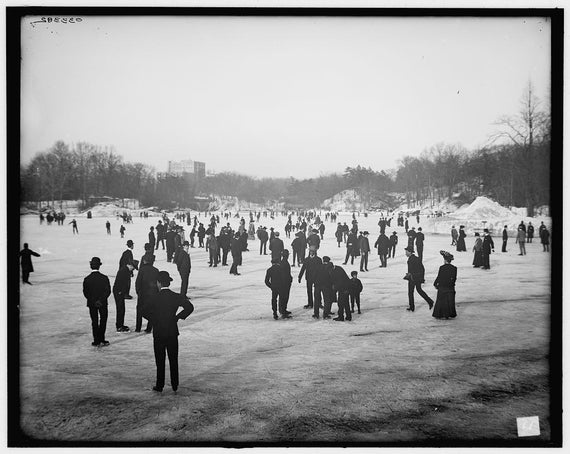 Ice Skating Early 1900s Central Park New York City Old