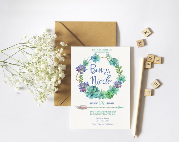 Printable Floral Wedding Suite - PRINTABLE Invitation // RSVP // Information Card // Full suite or separate purchase