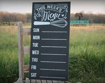 Kitchen Menu Chalkboard, 12x24, Chalkboard Menu, Primitive