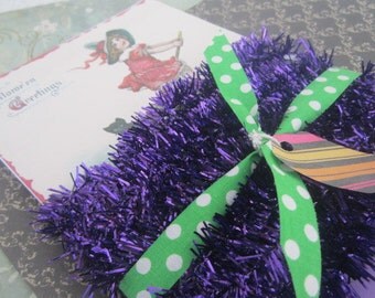 5 Yards Vintage Style Purple Tinsel Trim Wired Purple Tinsel Trim Purple Tinsel Garland Halloween Decor