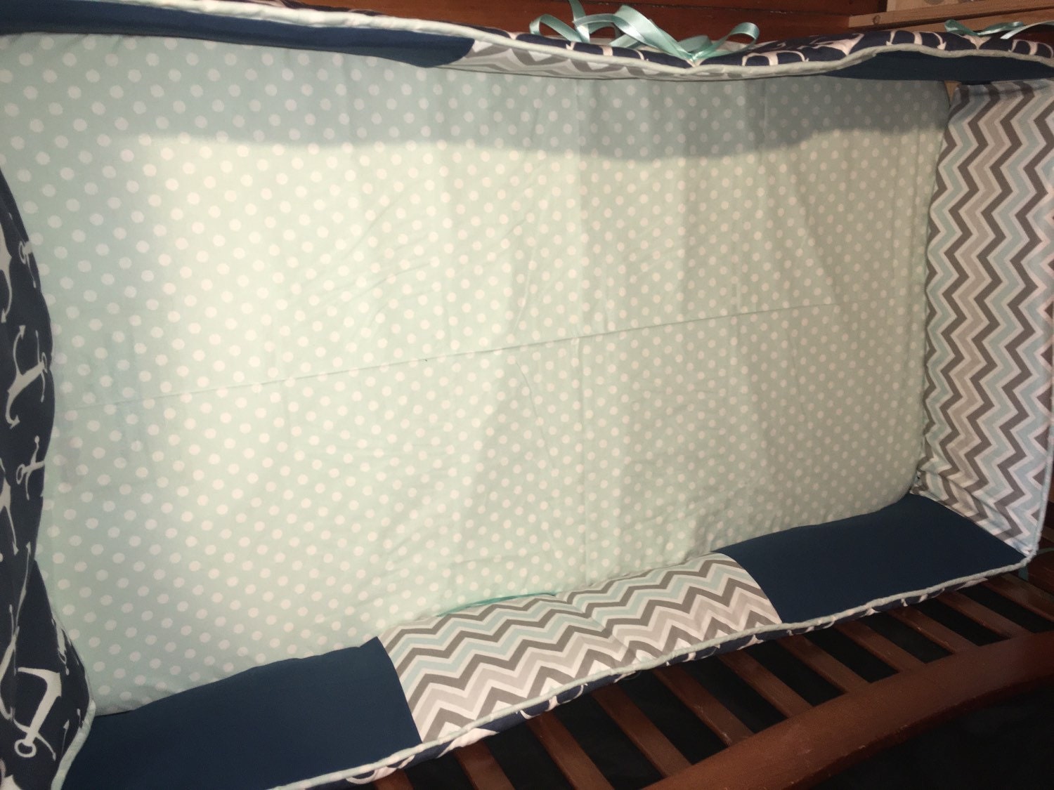 TODAY ONLY SALENavy and Aqua Nautical crib bedding this is