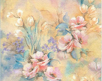 4 Decoupage Napkins | Pastel Rose Dream | Rose Napkins | Romantic Napkins| Pastel Napkins | Paper Napkins for Decoupage