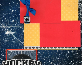 Hockey 2 Page Scrapbooking Layout Kit