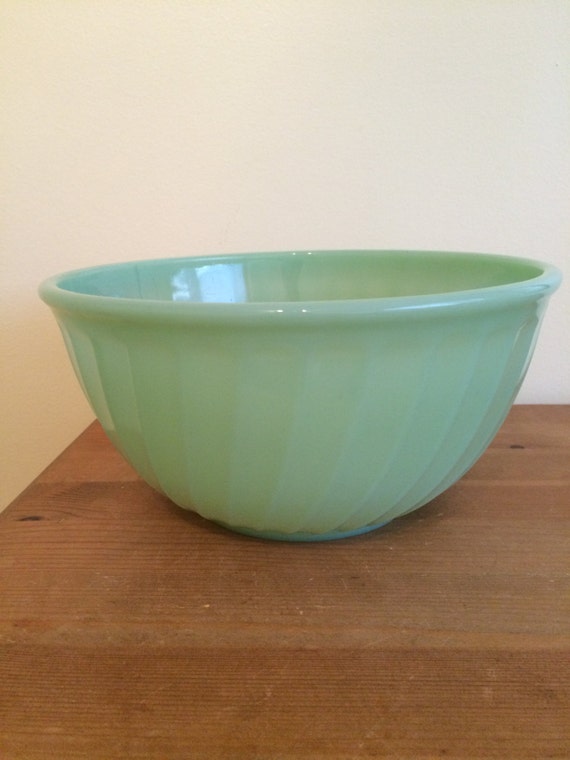 Fire King Jadeite Ovenware Swirl Mixing Bowl 9 Vintage