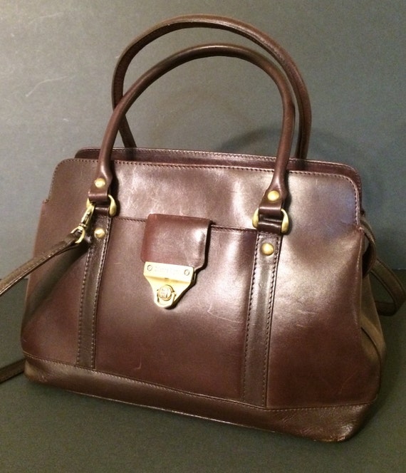 Vintage Etienne Aigner Cordovan Leather Satchel Handbag Purse