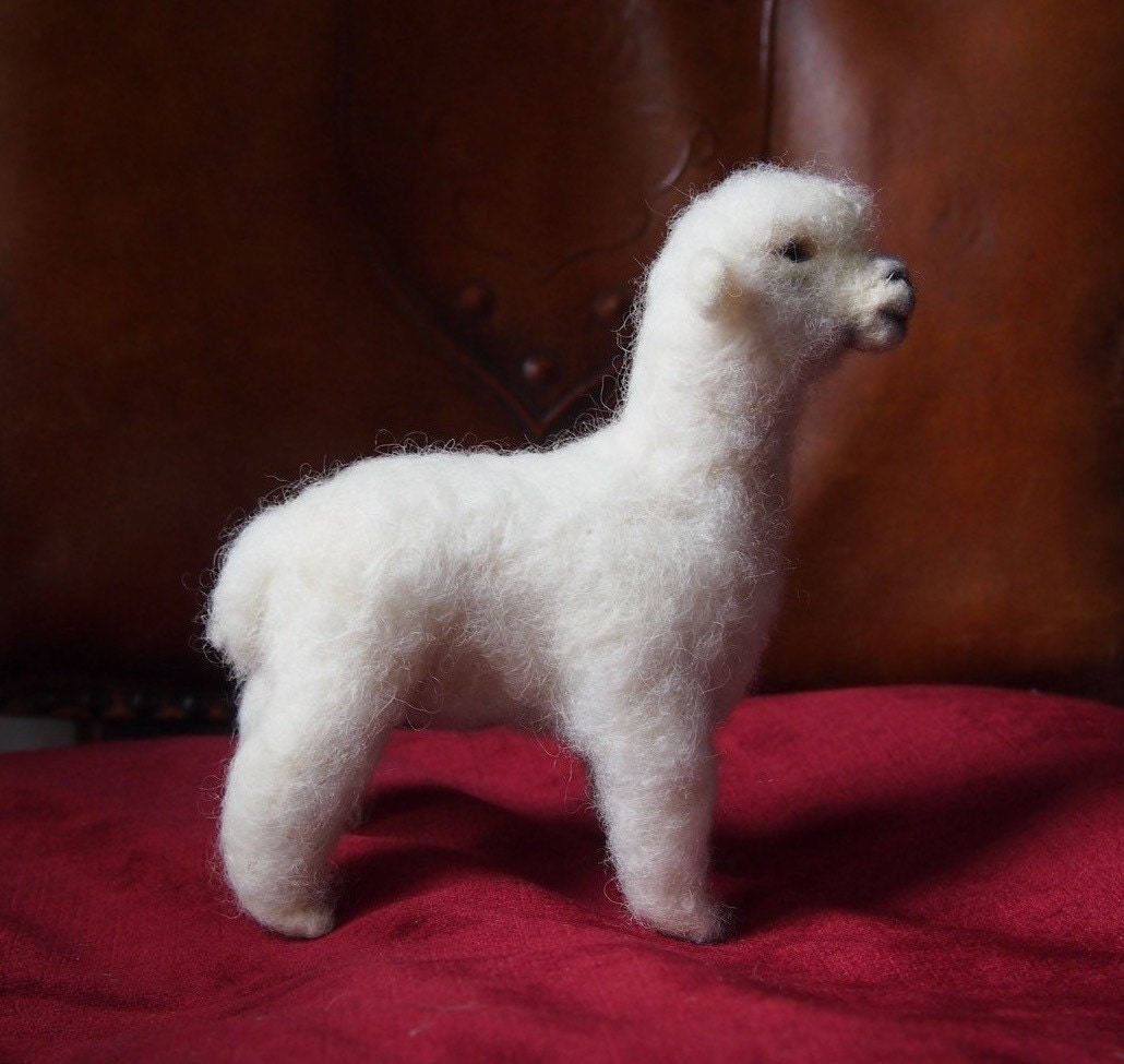 Needle felted alpaca
