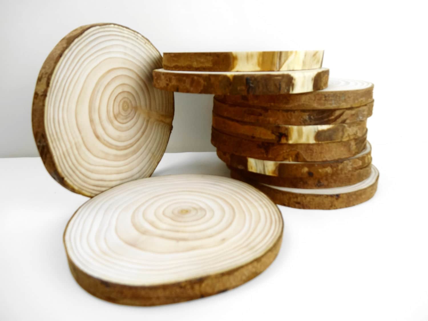 6 Tree SlicesWood Slices Tree Trunk Slices by DaliasWoodland