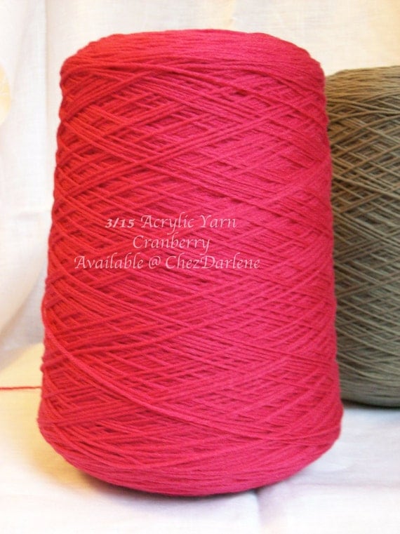 Cone Yarn 3/15 Acrylic Yarn 3 ply One Pound Cone