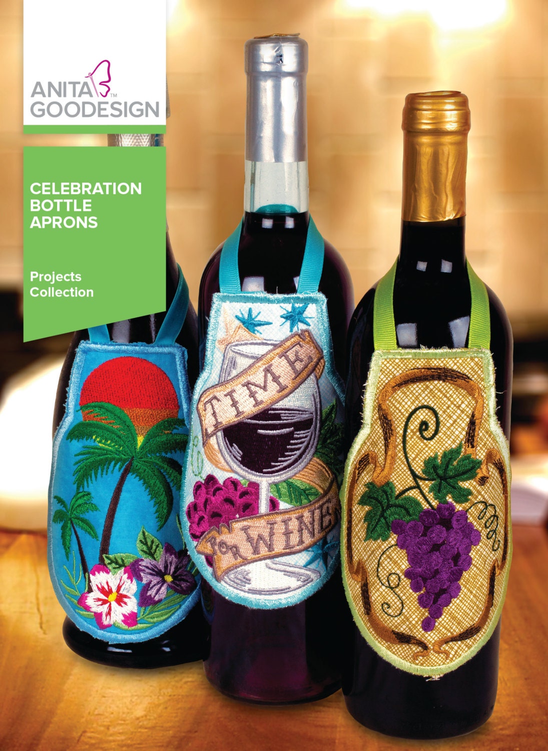 Machine Embroidery Wine Bottle Apron Designs / Celebration