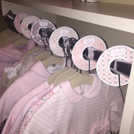 Custom Baby Closet Dividers Girl Pink Grey by BumpAndBeyondDesigns