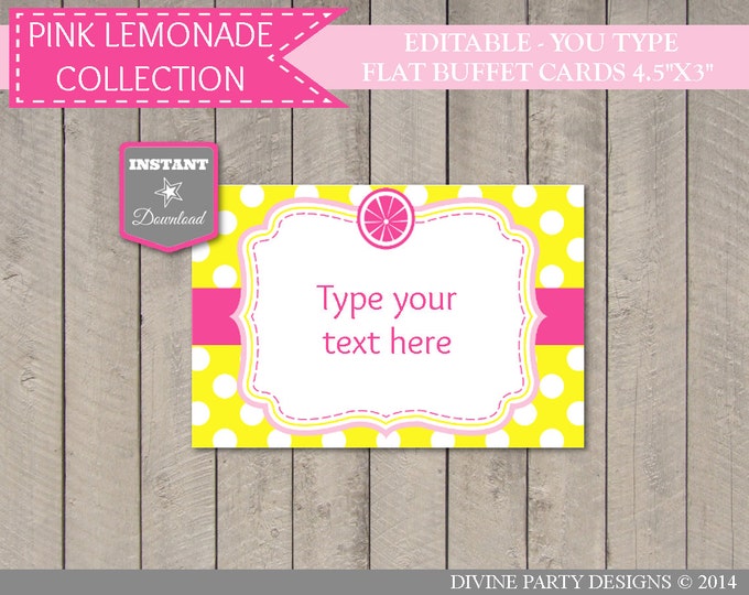 SALE INSTANT DOWNLOAD Bright Pink Lemonade Printable Birthday Party Package / Diy / Bright Pink Lemonade Collection / Item #413