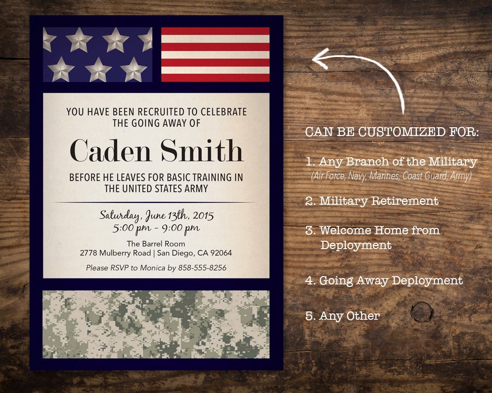 Military Going Away Invitations 1