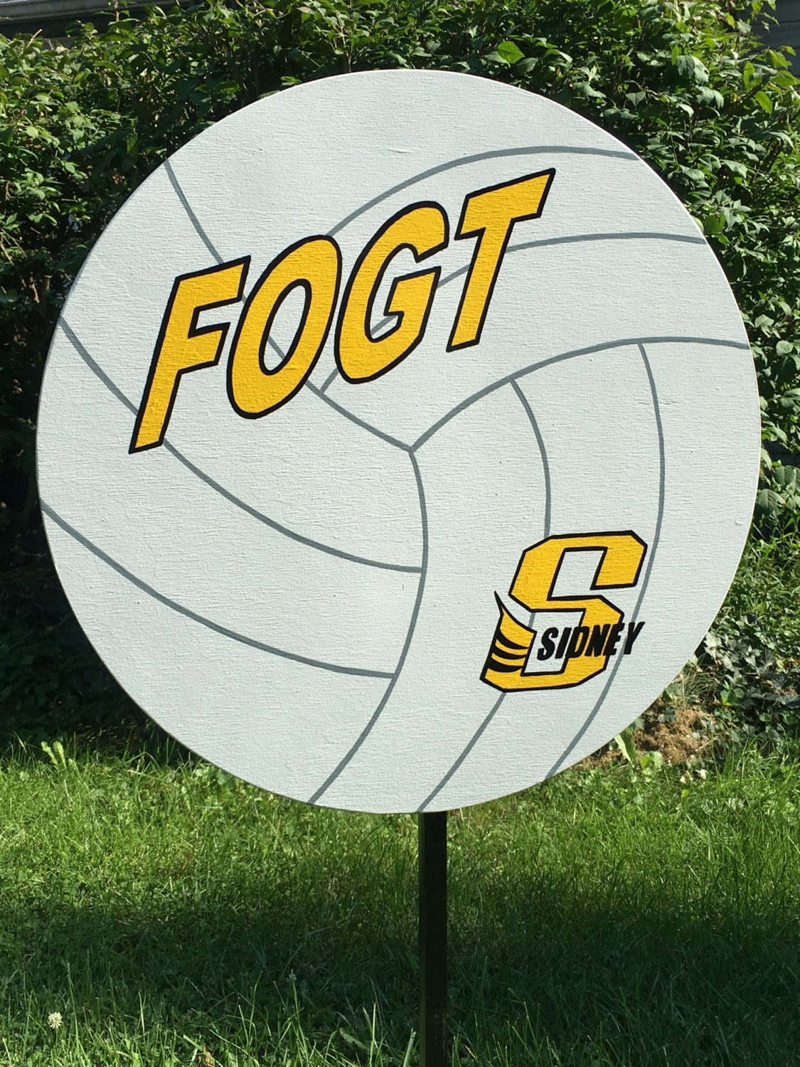 Volleyball yard sign. Personalized with name and number.