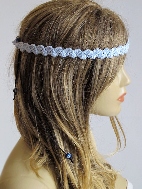 Boho Crochet Headband bohemian Hairband Hippie Hair by selenayy