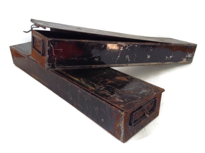 Pair of Vintage Bank Safety Deposit Boxes