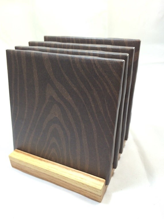 HANDMADE Dark Wood Drink Coasters Set of FOUR