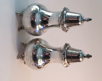 Ascot Sheffield Design Reproduction by Community Silverplate Salt and Pepper Shakers, Footed