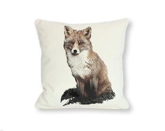 Red Fox Pillow Design - Instant Download. Printable Digital Art for your DIY projects and product ideas. XXL Format 20 x 20