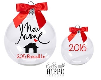 Realtor gift to clients New Home Christmas Ornament Personalized with Address BULK AVAIL