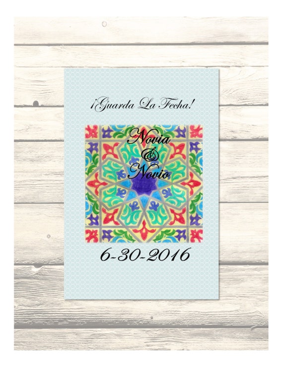 Alcazar Wedding Save the Date Cards in Spanish Customizable