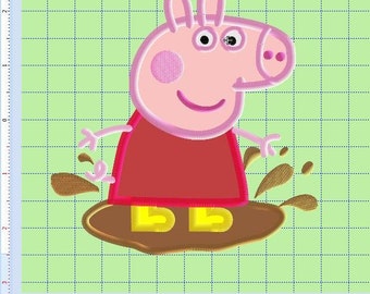 Embroidery Design Applique Peppa Pig 5in