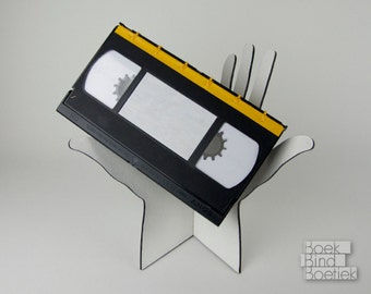 Upcycled VHS-tape Notebook Yellow