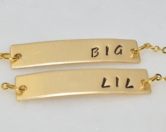 Big Little Sorority Bracelet,Personalized Bracelet,Gold Bar Bracelet,Gold Bar,Big-Mid-Lil Sis Bracelet,Gold Bar,ID Bracelet,Name Bracelet