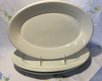 Ironstone platters Homer Laughlin 2 and Shenango 1 Oval USA