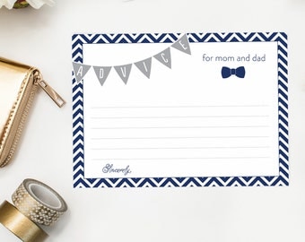 Little Man Baby Shower Game, Baby Shower Advice Card, Mom Dad Mommy Bow Tie PRINTABLE, Boy Baby Shower, Chevron, Grey and Navy bowties
