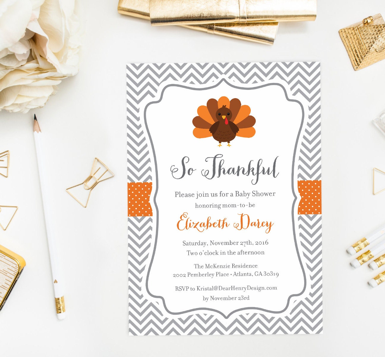 Baby Thanksgiving Service Invitations 9