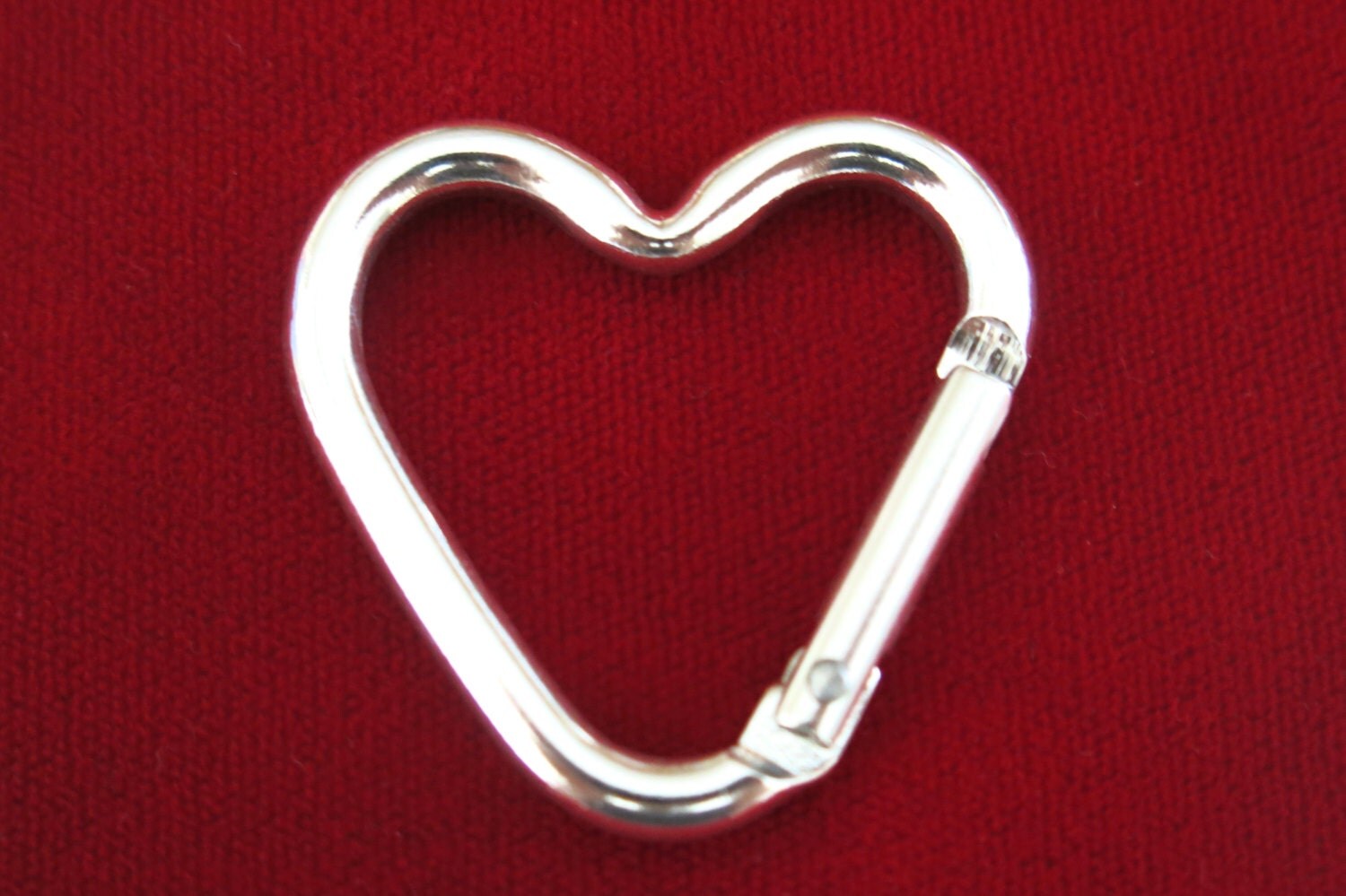 5pc heart carabiner clipons silver BC775