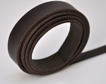 Premium real leather strap - 160 cm Long DARK BROWN Split Veg-Tan (2.7-3.0 mm)