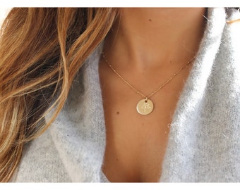 Gold tree of life necklace, 14K gold filled satellite chain, gold filled tree of life pendant, beaucoupdebeads