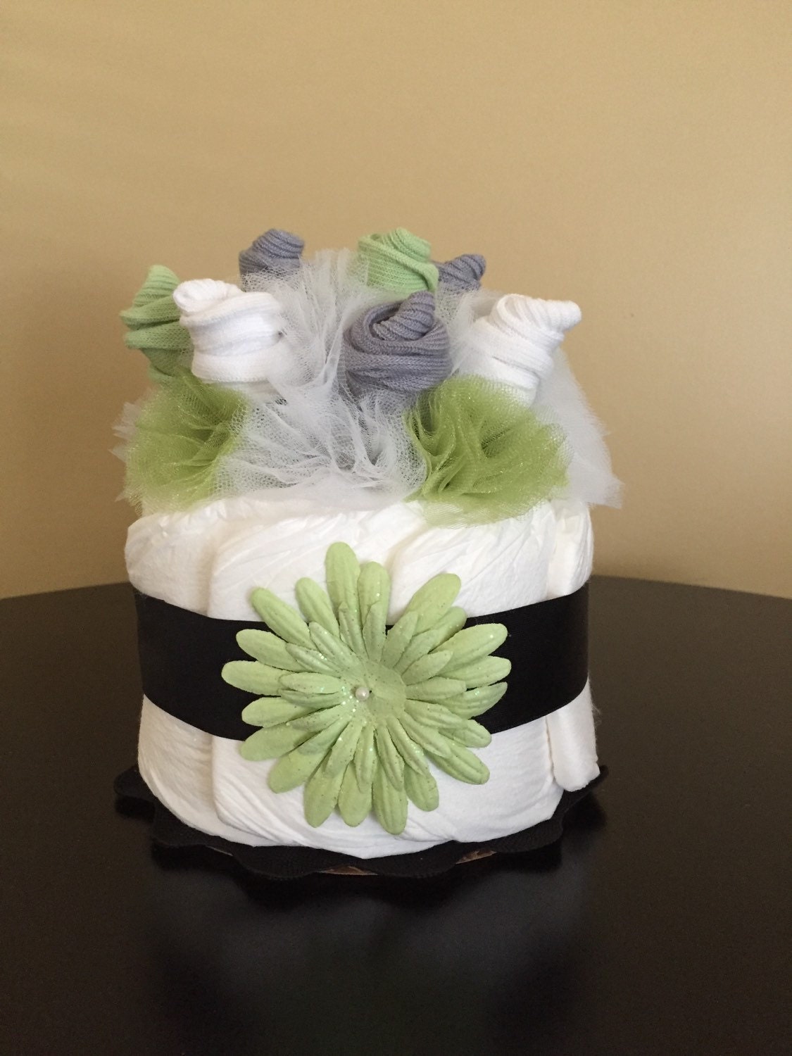 Sock Bouquet Mini Diaper Cake Sock Roses by JustBabyBoutique