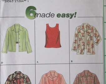 Simplicity 8013 -- 6-made-easy tops. Sizes 6, 8, 10. Pattern is uncut and factory folded.
