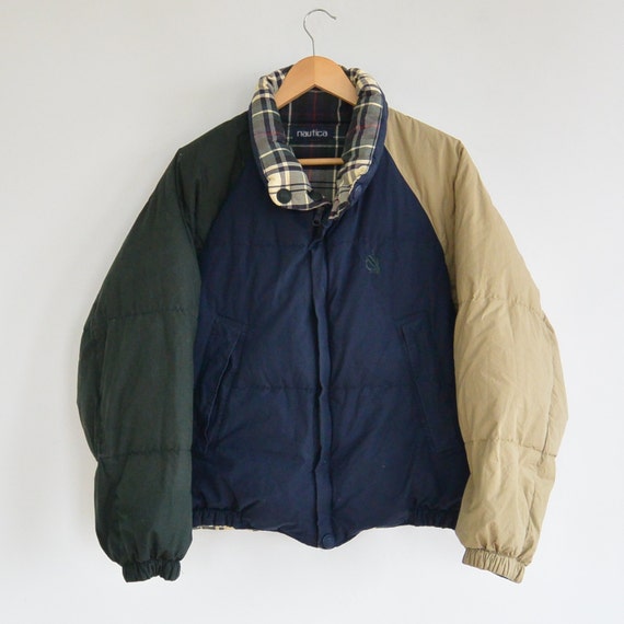 Nautica  Down Puffer Jacket Reversible  Men's S/P 1990's Goose Down Winter Jacket