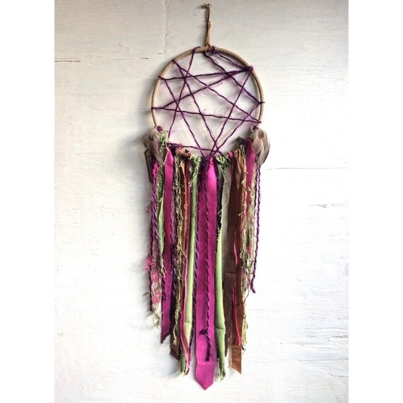 Items similar to Vibrant Dream Catcher Former Spanish Rose Gypsy