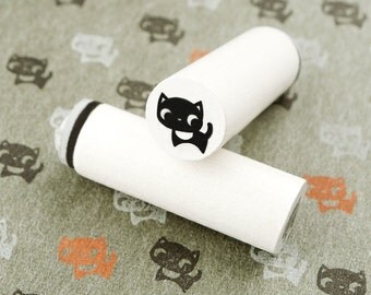 Black Cat - mini stamps/Lüttje stamp Ø 1,1 cm