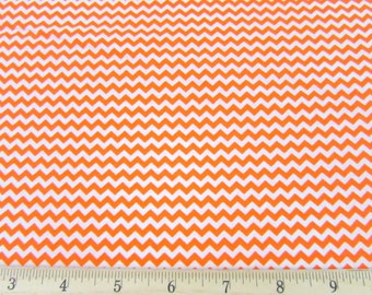 Mini Chevron Orange Fabric By the Yard