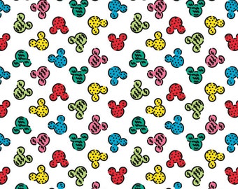 Per Yard, KNIT Disney Delicious Mickey Heads Fabric From Springs Creative