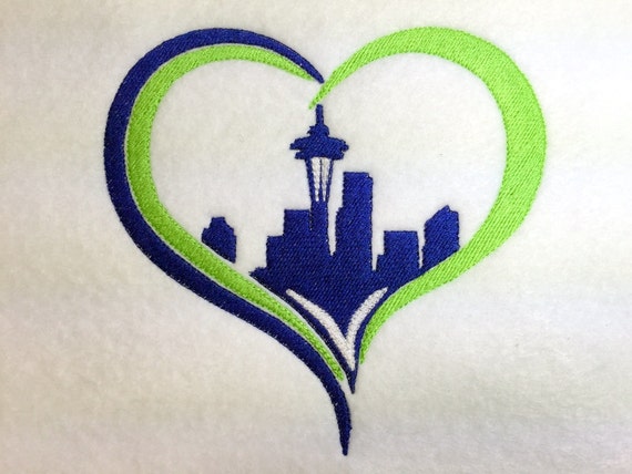 seattle skyline heart love seattle embroidery design seattle skyline heart love seattle embroidery design