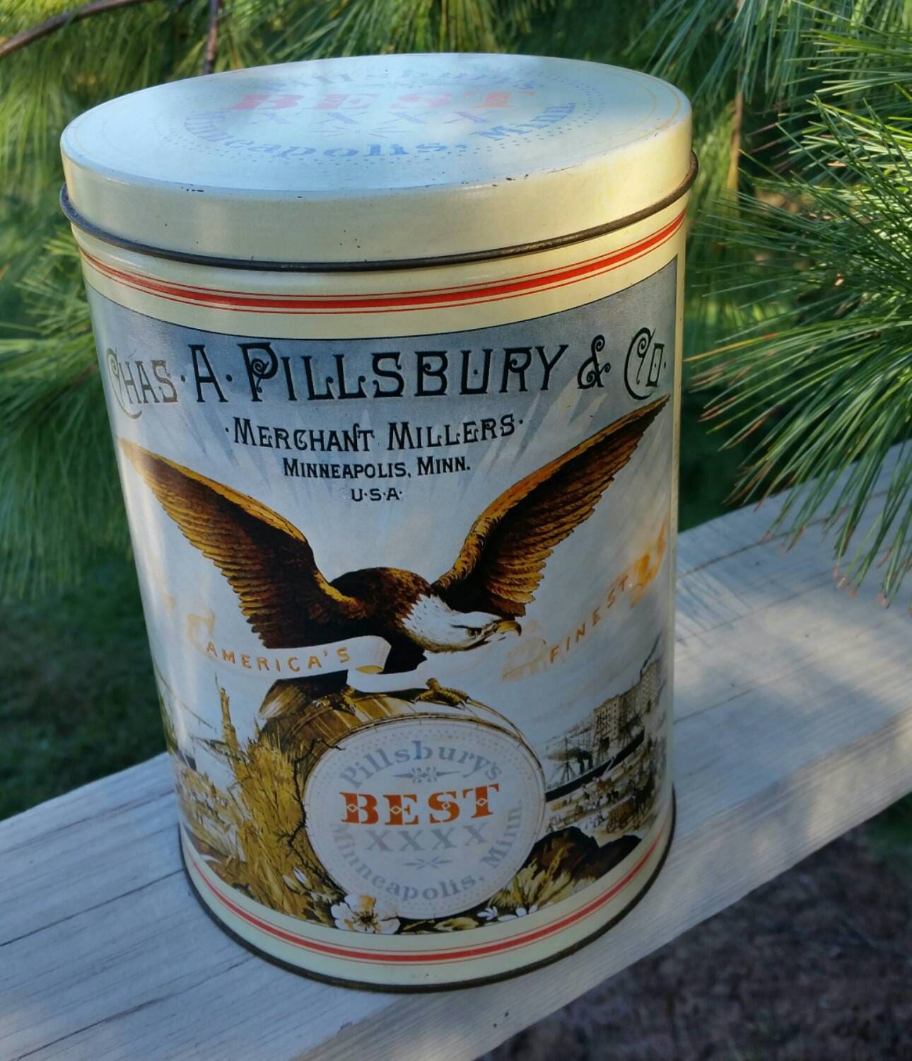 Pillsbury Eagle Advertising Canister Tin Pillsbury's Best