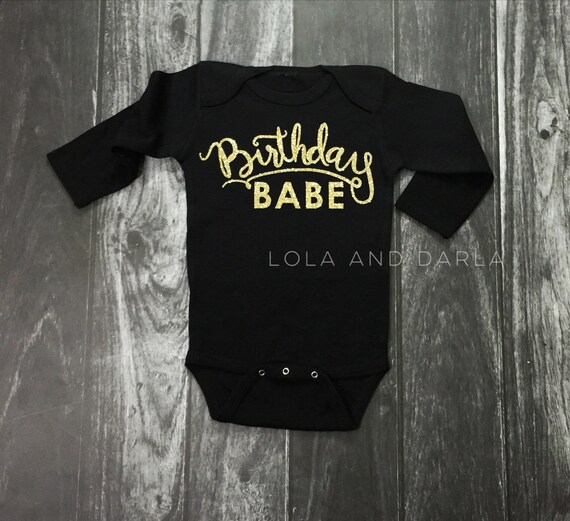 Birthday Babe long sleeve birthday bodysuit with by LolaandDarla