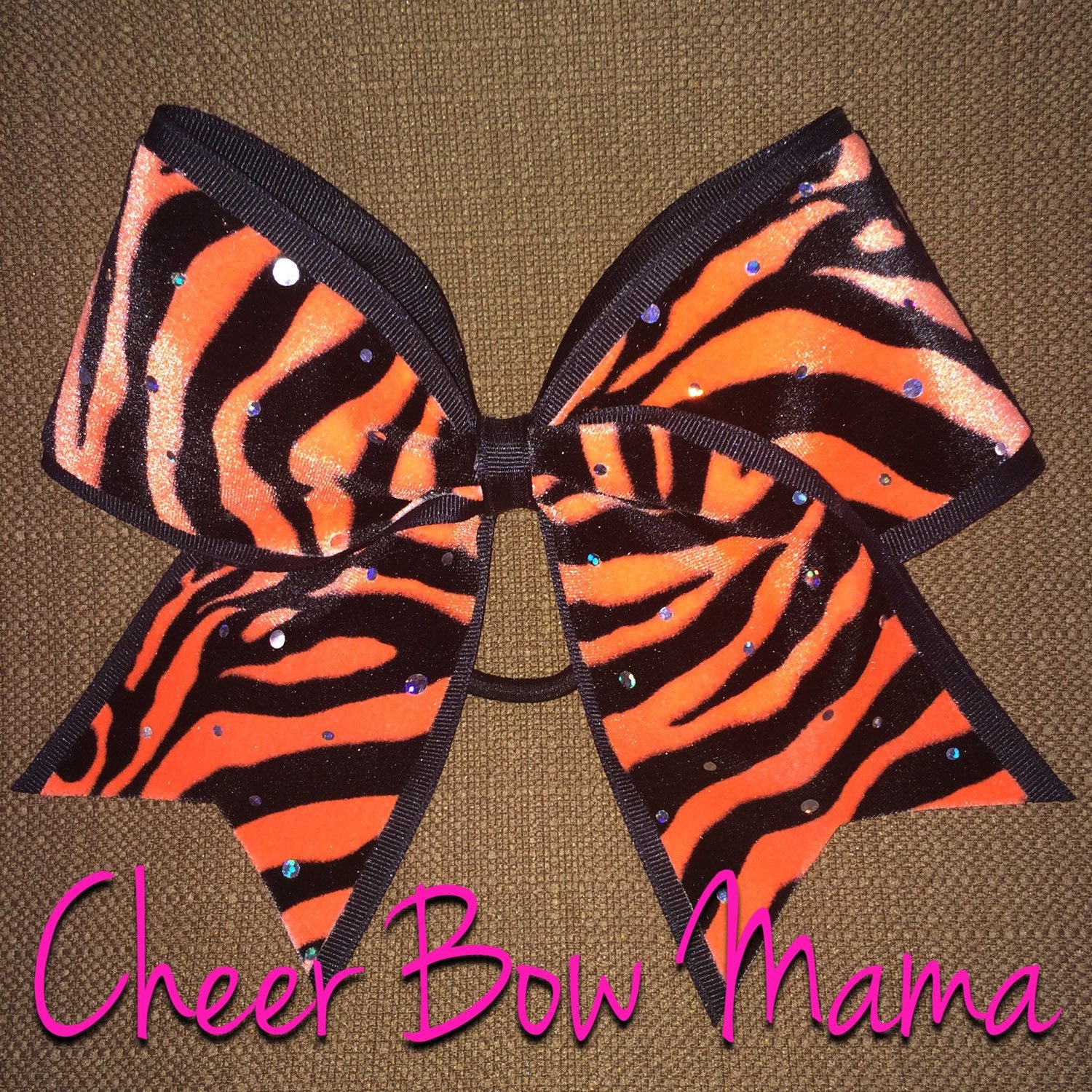 Fuzzy Tiger Cheer Bow by CheerBowMama on Etsy