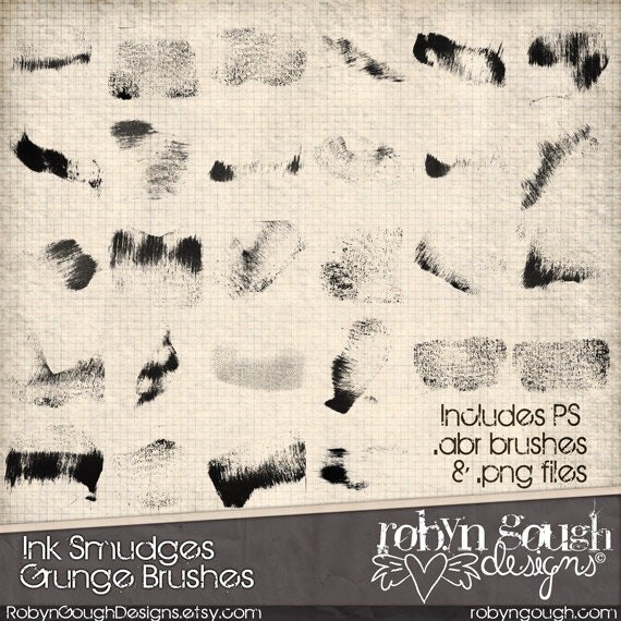 Ink Smudge Photoshop Brushes 28 Grunge Ink by ClikchicDesign