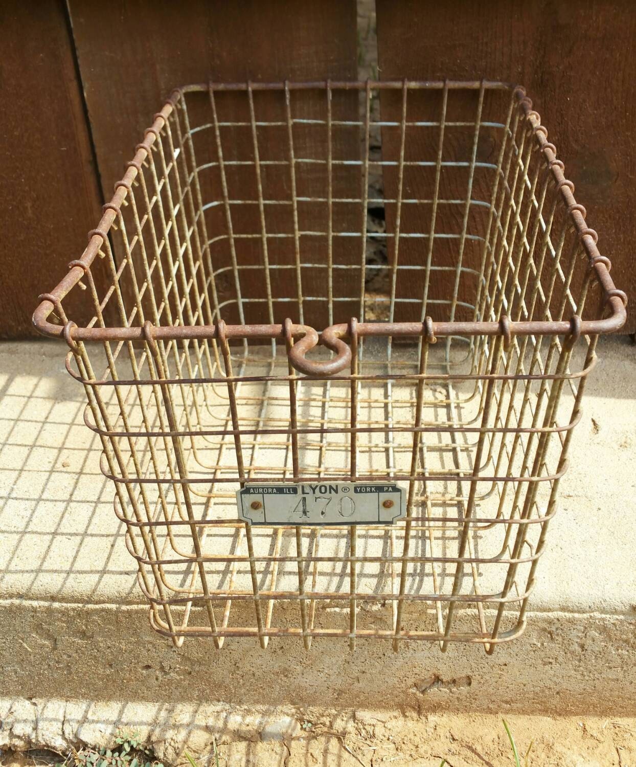 Vintage Wire Gym Locker Basket, Old School, Industrial, Storage